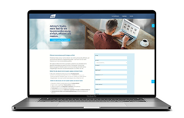 Screenshot von Advisor's Studio, der Profi-Software für eine rechtskonforme Investmentberatung