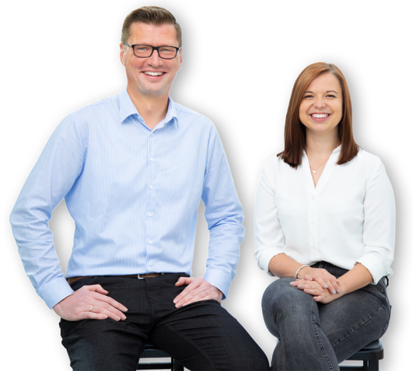 Irmi und Simon, CSR-Manager der Fonds Finanz