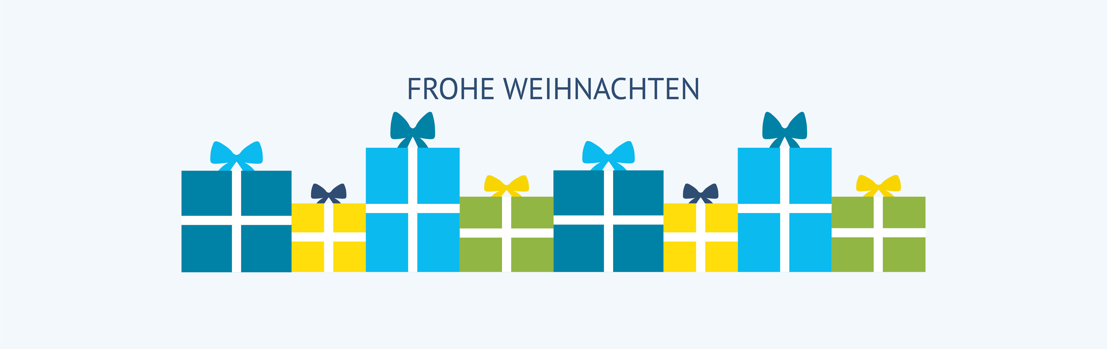 Weihnachtliche Grafik mit vielen bunten Geschenken