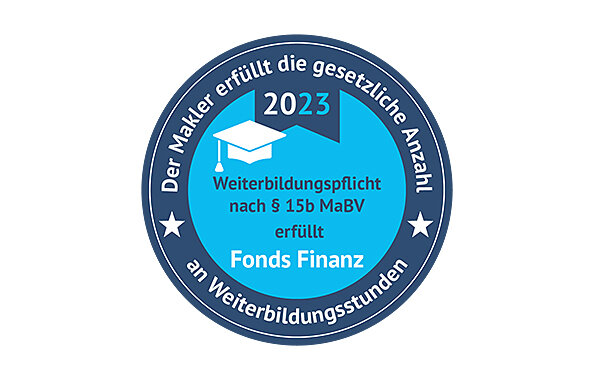 Das MaBV-Siegel der Fonds Finanz erhalten Immobilienmakler, die ihrer gesetzlichen Weiterbildungsverpflichtung ausschließlich über die Fonds Finanz als Bildungsdienstleister nachgekommen sind